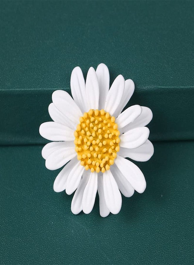POYAMUSE Colorful Daisy Sunflower Brooch Pins - Bohemian Style Flower Lapel Pins Badge Dress Neckline Pin for Women Girls-white - Image 2